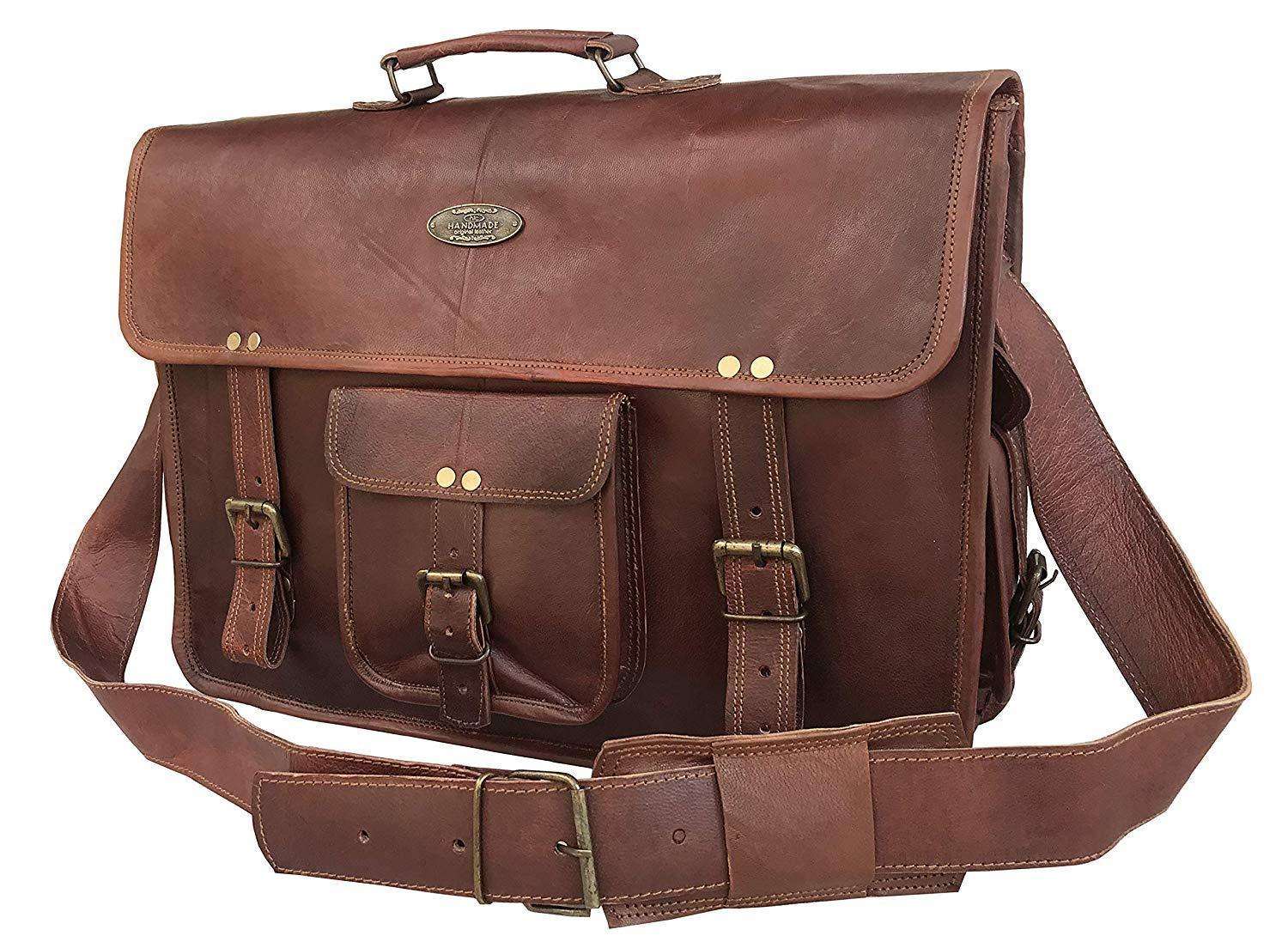 Genuine Leather Cross-Body Laptop Bag Yonas - Handmade & fair from Ethiopia