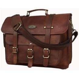 Manufacturer of Rugged Brown Leather Bag in Delhi