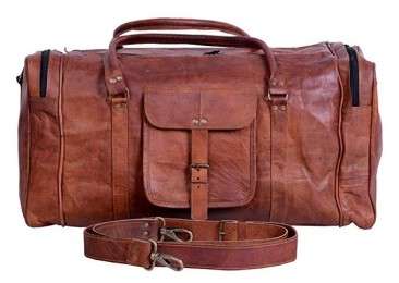 Manufacturer of 21 Inch Vintage Leather Duffel Travel Gym Sports Overnight Weekend Duffel Bag in Delhi