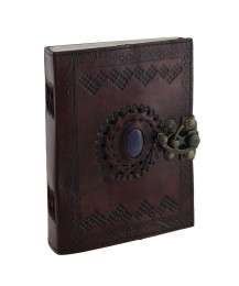 Manufacturer of Blue Stone Embossed Leather Notebooks in Delhi