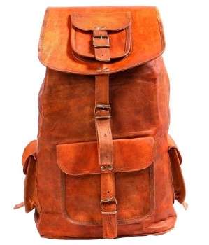 Brown Leather Denver Long Ruckback in Delhi