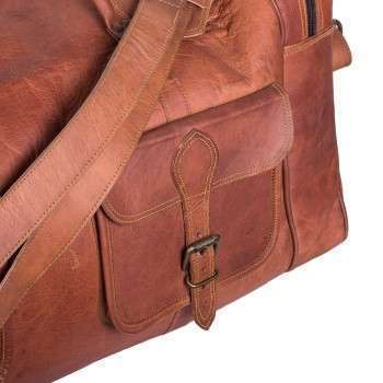 Leather Duffel Bag Large 24 Inch Square Duffel Travel Gym Sports Overnight in Delhi